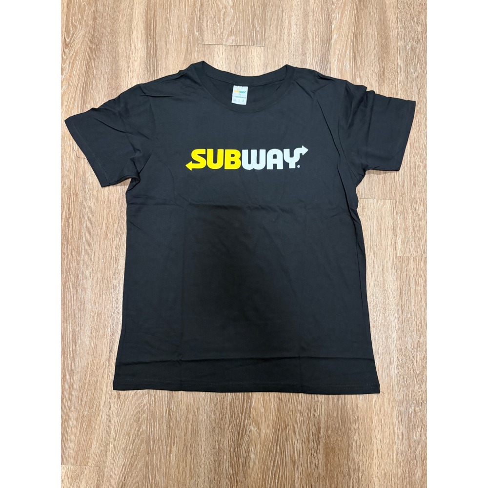 Subway Restaurant Employee Uniform Graphic TShirt Black Men Large L Short Sleeve